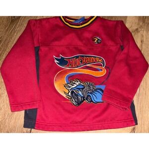 Vintage Hot Wheels Red Long Sleeve Shirt Size 6 Racing Car Graphic Boys‎ y2k